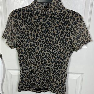Leopard Print Women's sheer Top